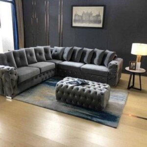 Chesterfield 5 Seater Corner Sofa with Coffee Table