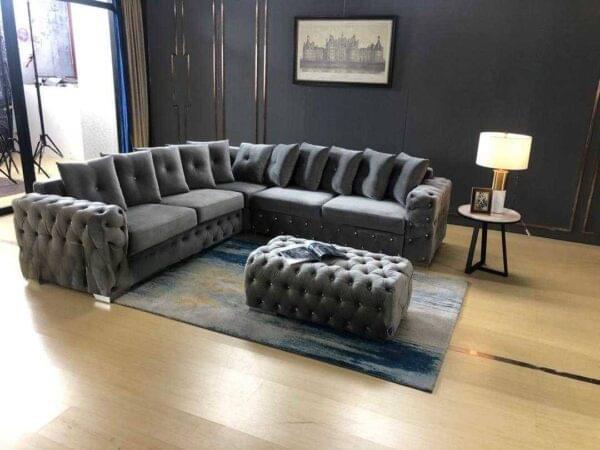 Chesterfield 5 Seater Corner Sofa with Coffee Table